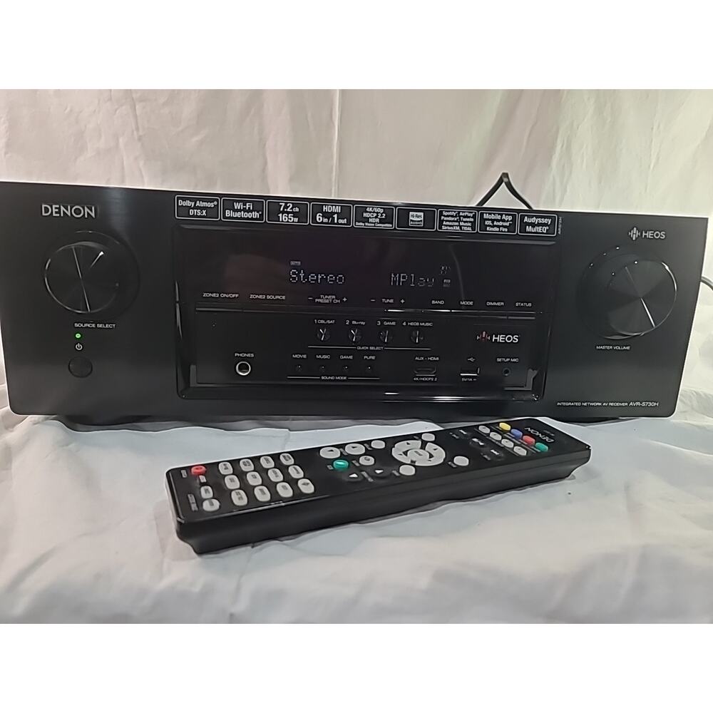 Denon AVR-S730H 7.2 Channel AV Receiver, 75W per Channel, 8K HDMI with HDR10+